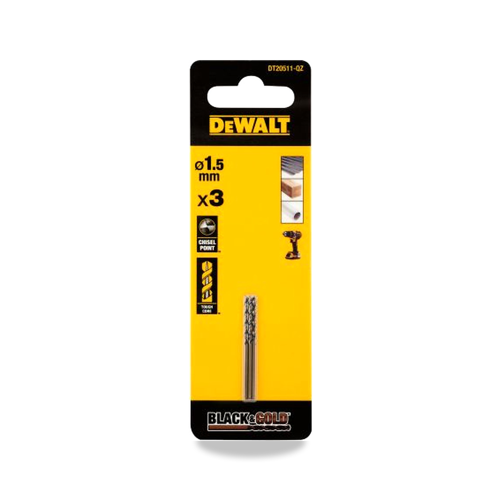 صورة منتج ريشة وبنطة ثقب 1.5 مم DeWALT موديل DT20511-QZ – نوع الخامة HSS - كود الصنف reemco-2027-0267239 - ماركة يباع من خلال reemco - توريد وتصوير حصري لشركة ريمكو القابضة السعودية