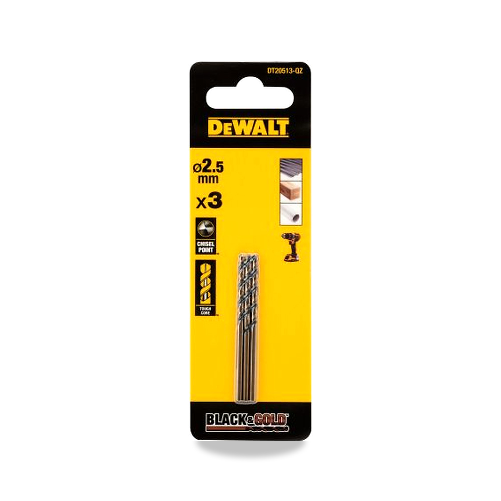 صورة منتج ريشة وبنطة ثقب 2.5 مم DeWALT موديل DT20513-QZ – نوع الخامة HSS - كود الصنف reemco-2027-0267241 - ماركة يباع من خلال reemco - توريد وتصوير حصري لشركة ريمكو القابضة السعودية