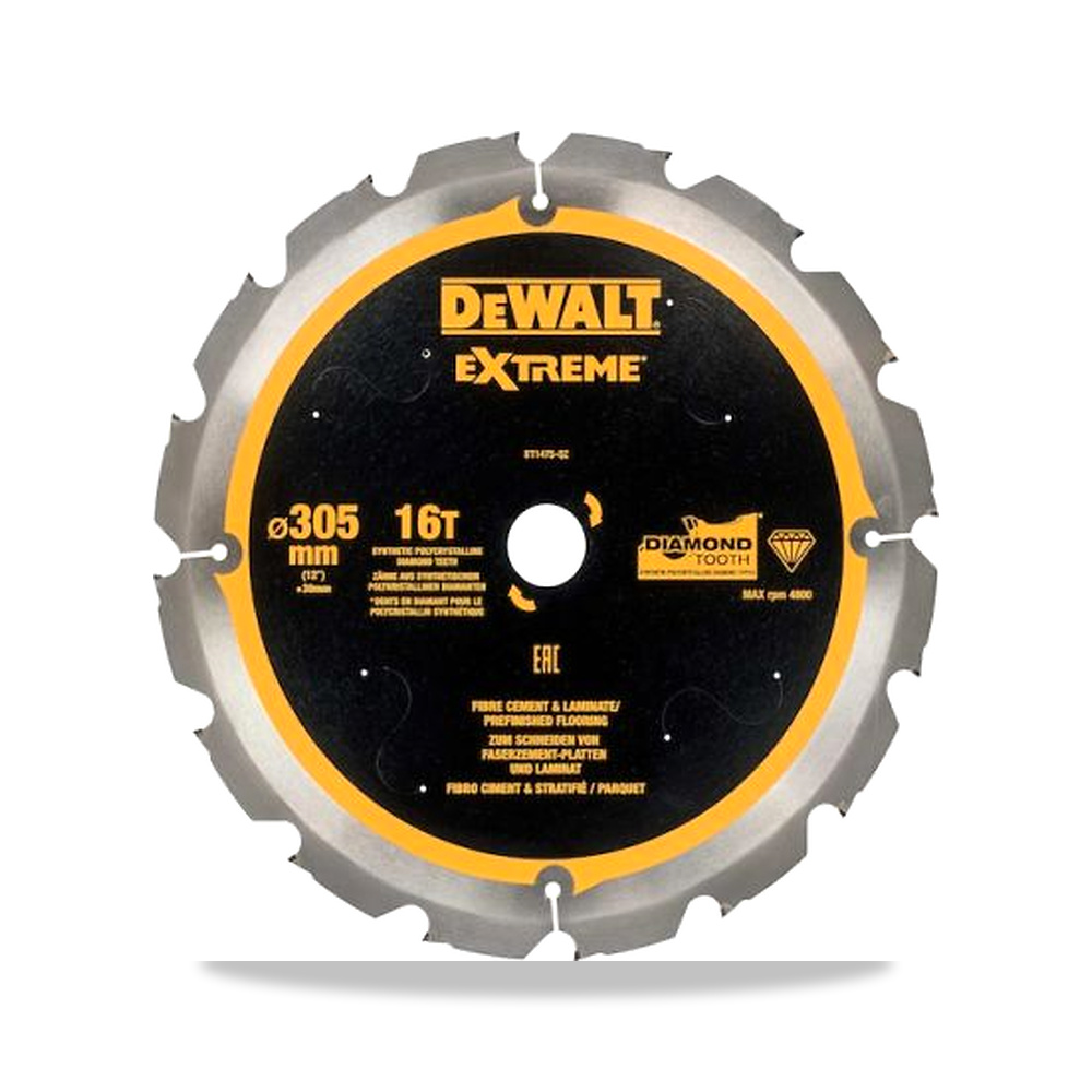 صورة منتج منشار دائري كهربائي شفرة وسلاح قطع 305 مم DeWALT موديل DT1475-QZ – نوع الخامة Polycrystalline Diamond - كود الصنف reemco-2027-0267368 - ماركة يباع من خلال reemco - توريد وتصوير حصري لشركة ريمكو القابضة السعودية