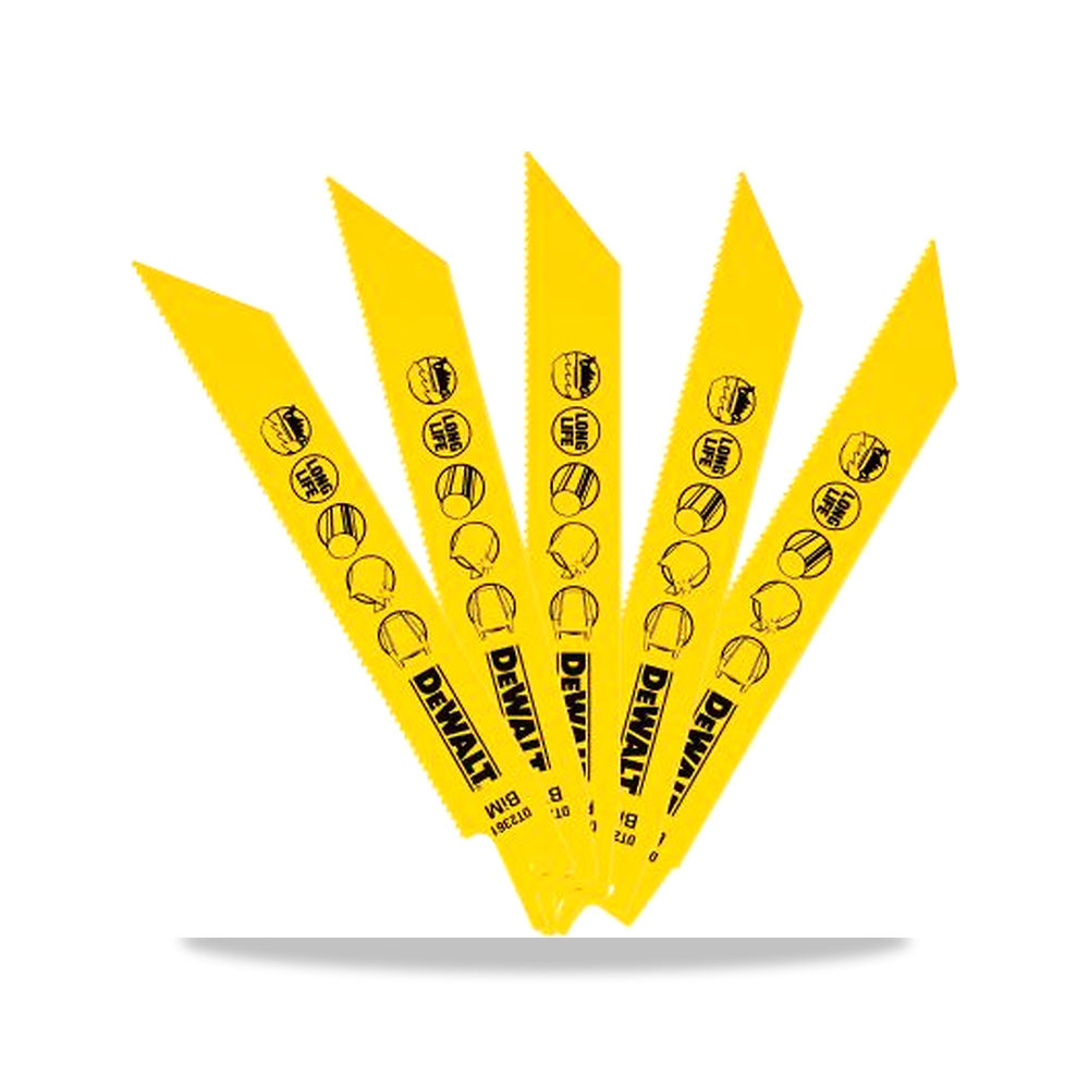 صورة منتج منشار ترددي (منشار سيف) فولاذ كربوني شفرة وسلاح قطع 152 مم DeWALT موديل DT2361-QZ – 46 مم – نوع الخامة Bi-Metal - كود الصنف reemco-2027-0267744 - ماركة يباع من خلال reemco - توريد وتصوير حصري لشركة ريمكو القابضة السعودية
