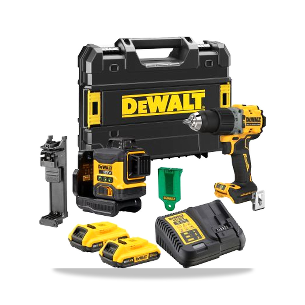 صورة منتج مثقاب دريل دقاق بدون فحمات (Brushless) بطاريات 18 فولت DeWALT موديل DCK2095D2T-QW - كود الصنف reemco-2027-0268197 - ماركة يباع من خلال reemco - توريد وتصوير حصري لشركة ريمكو القابضة السعودية