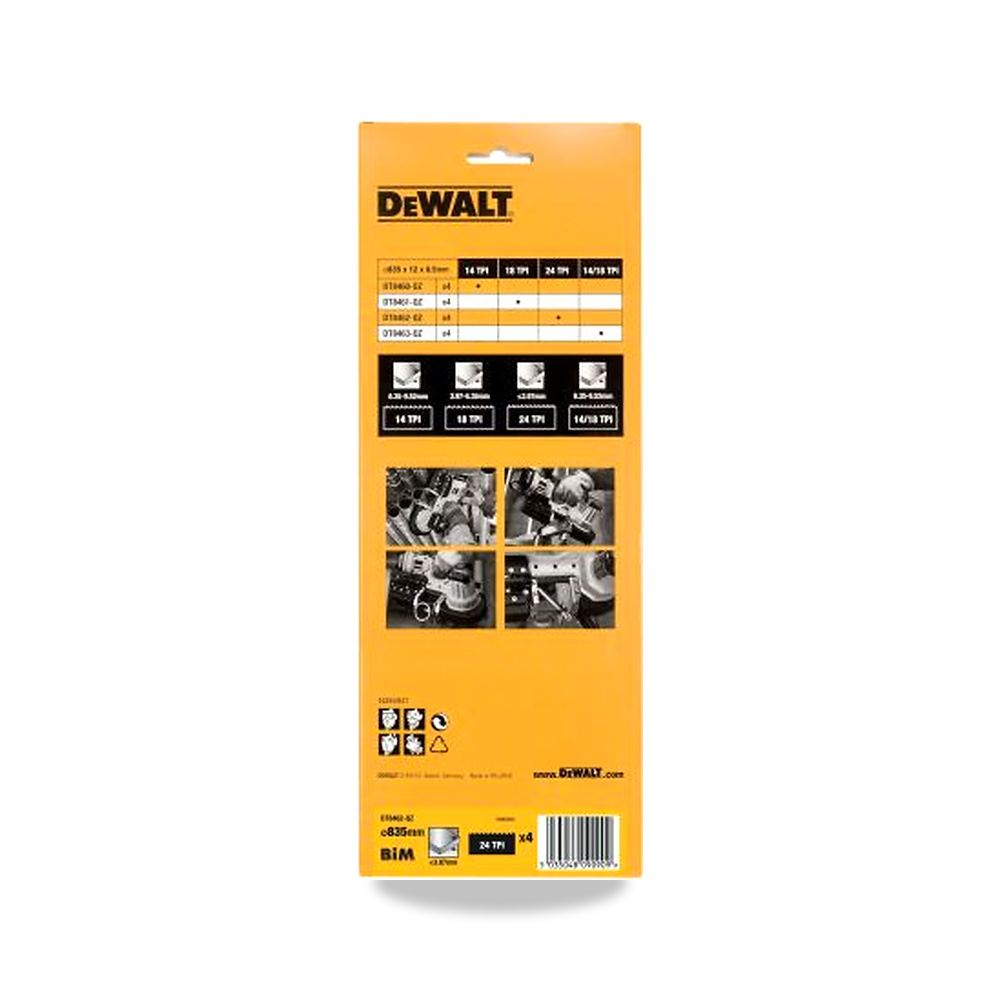 صورة منتج منشار شريطي شفرة وسلاح قطع بلاستيك 835 مم DeWALT موديل DT8462-QZ – 12 مم – نوع الخامة Tempered Steel - كود الصنف reemco-2027-0271022 - ماركة يباع من خلال reemco - توريد وتصوير حصري لشركة ريمكو القابضة السعودية