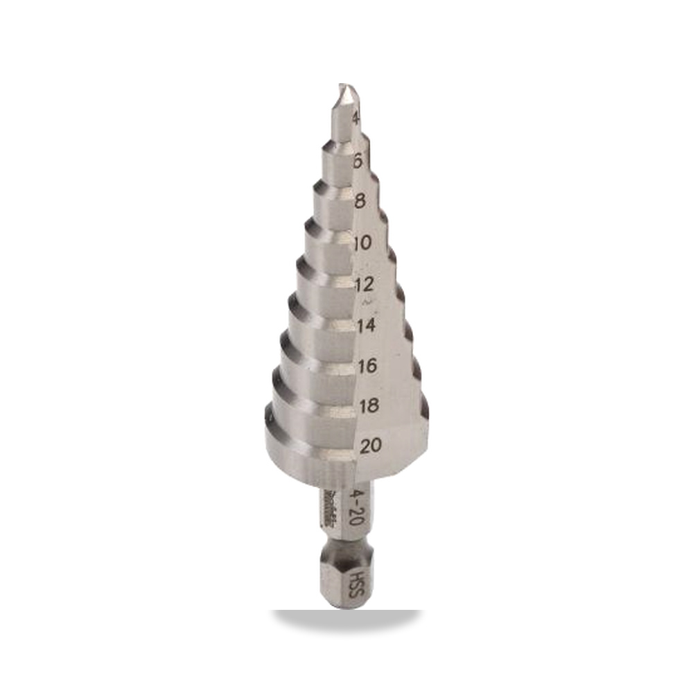 صورة منتج ريشة وبنطة ثقب 20 مم 0.25 بوصة Makita موديل D-40098 – 4 to 20 مم – نوع الخامة HSS - كود الصنف reemco-2027-0336908 - ماركة يباع من خلال reemco - توريد وتصوير حصري لشركة ريمكو القابضة السعودية