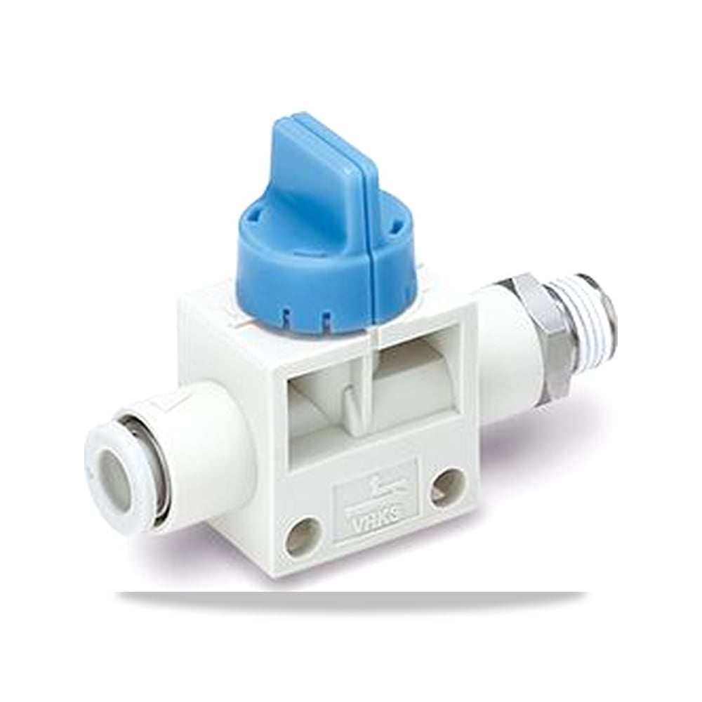 صورة منتج صمام تحكم وتوجيه هوائي نيوماتيك (Pneumatic Control Valve) هوائي نيوماتيك يدوي مقبض كروي هوائي نيوماتيك 6 مم SMC موديل VHK2A-06F-01S – Push In 6 مم – نوع الخامة Polybutylene Terephthalate - كود الصنف reemco-2027-0355399 - ماركة يباع من خلال reemco - توريد وتصوير حصري لشركة ريمكو القابضة السعودية