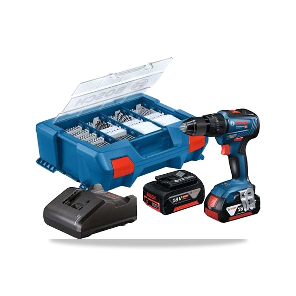 صورة منتج مثقاب دريل دقاق لاسلكي بطارية 18 فولت 13 مم Bosch موديل GSB 18V-65 – سعة البطارية 4Ah – 202 مم - كود الصنف reemco-2027-0375177 - ماركة يباع من خلال reemco - توريد وتصوير حصري لشركة ريمكو القابضة السعودية