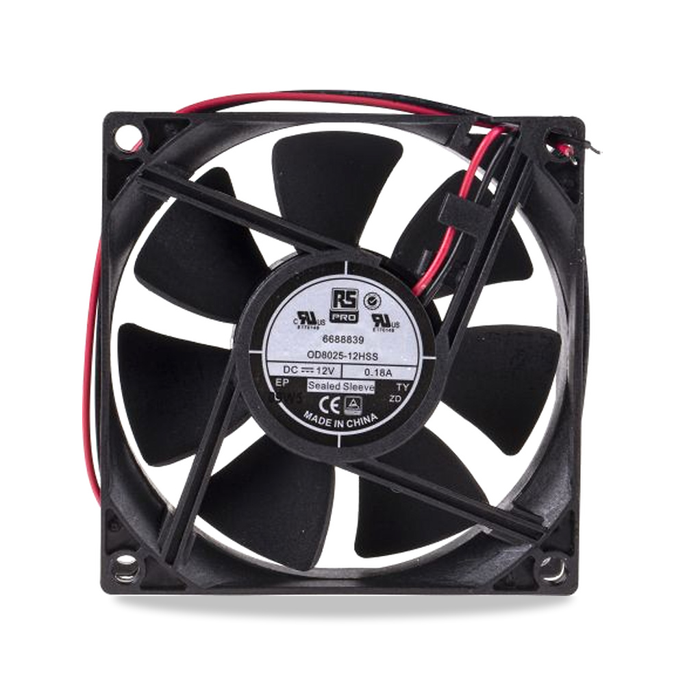 صورة منتج مروحة شفط وتبريد محورية (Axial Fan) 12 فولت 2.9 واط 250 مللي أمبير 80 مم 25 مم RS PRO موديل 668-8839 - كود الصنف reemco-2027-0793546 - ماركة يباع من خلال reemco - توريد وتصوير حصري لشركة ريمكو القابضة السعودية