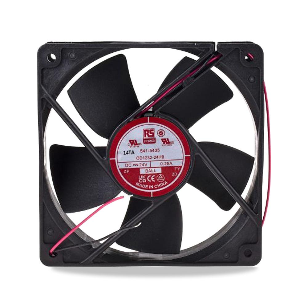 صورة منتج مروحة شفط وتبريد محورية (Axial Fan) 24 فولت 6 واط 280 مللي أمبير 120 مم 32 مم RS PRO موديل 541-5435 - كود الصنف reemco-2027-0794519 - ماركة يباع من خلال reemco - توريد وتصوير حصري لشركة ريمكو القابضة السعودية