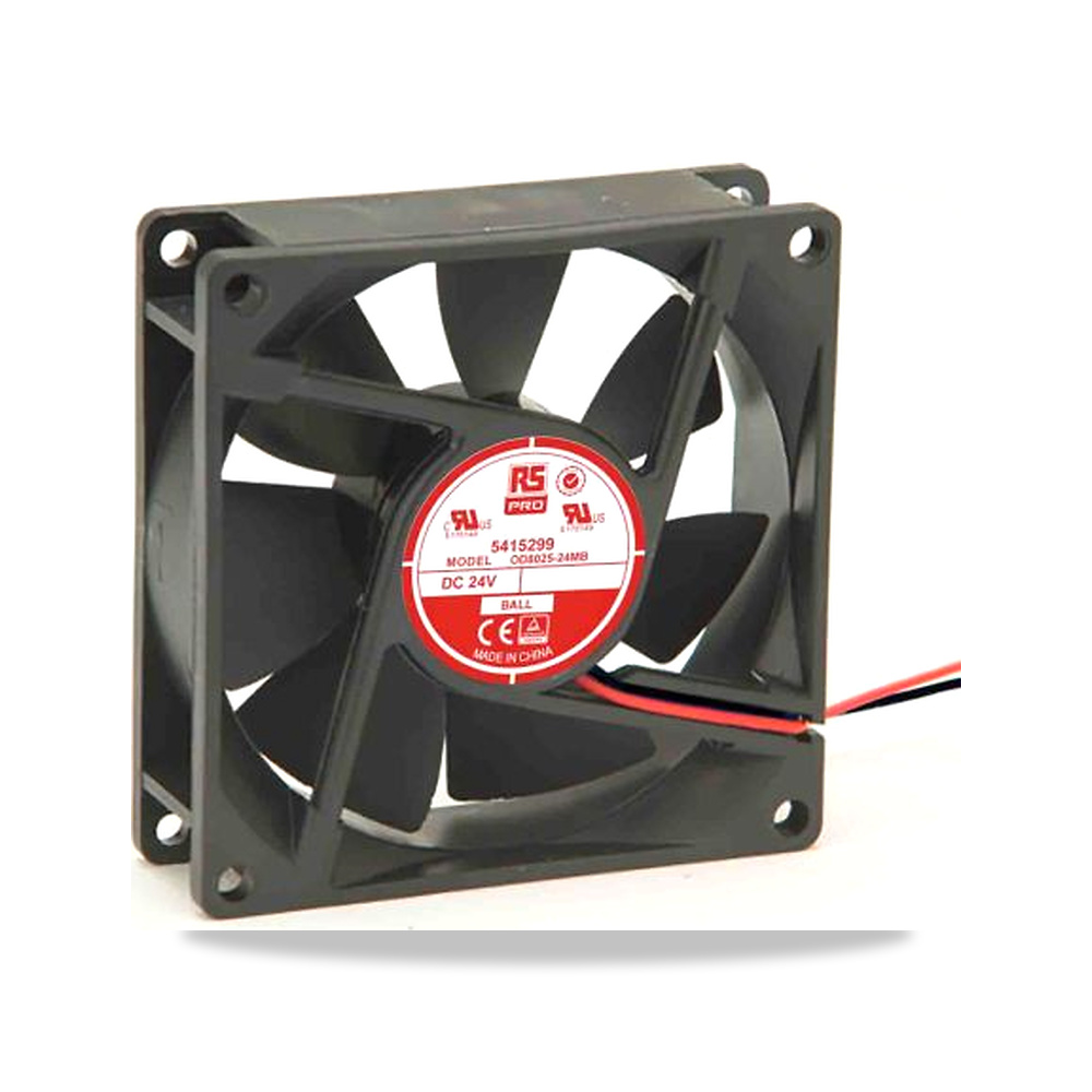 صورة منتج مروحة شفط وتبريد محورية (Axial Fan) 24 فولت 1.67 واط 60 مللي أمبير 80 مم 25 مم RS PRO موديل 541-5299 - كود الصنف reemco-2027-0794636 - ماركة يباع من خلال reemco - توريد وتصوير حصري لشركة ريمكو القابضة السعودية