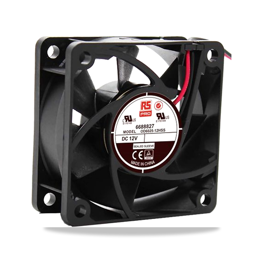 صورة منتج مروحة شفط وتبريد محورية (Axial Fan) 12 فولت 2.8 واط 230 مللي أمبير 60 مم 25 مم RS PRO موديل 668-8827 - كود الصنف reemco-2027-0794870 - ماركة يباع من خلال reemco - توريد وتصوير حصري لشركة ريمكو القابضة السعودية