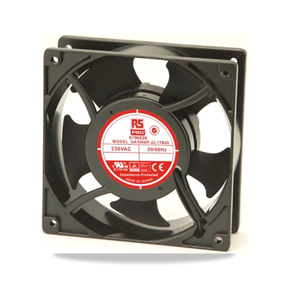 صورة منتج مروحة شفط وتبريد محورية (Axial Fan) 230 فولت 15 واط 90 مللي أمبير 120 مم 38 مم RS PRO موديل 619-6826 - كود الصنف reemco-2027-0795228 - ماركة يباع من خلال reemco - توريد وتصوير حصري لشركة ريمكو القابضة السعودية