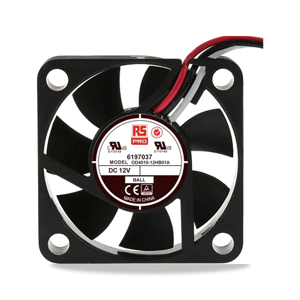 صورة منتج مروحة شفط وتبريد محورية (Axial Fan) 12 فولت 1.2 واط 100 مللي أمبير 40 مم 10 مم RS PRO موديل 619-7037 - كود الصنف reemco-2027-0795348 - ماركة يباع من خلال reemco - توريد وتصوير حصري لشركة ريمكو القابضة السعودية