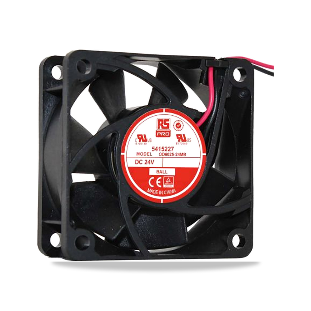 صورة منتج مروحة شفط وتبريد محورية (Axial Fan) 24 فولت 1.9 واط 90 مللي أمبير 60 مم 25 مم RS PRO موديل 541-5227 - كود الصنف reemco-2027-0796129 - ماركة يباع من خلال reemco - توريد وتصوير حصري لشركة ريمكو القابضة السعودية