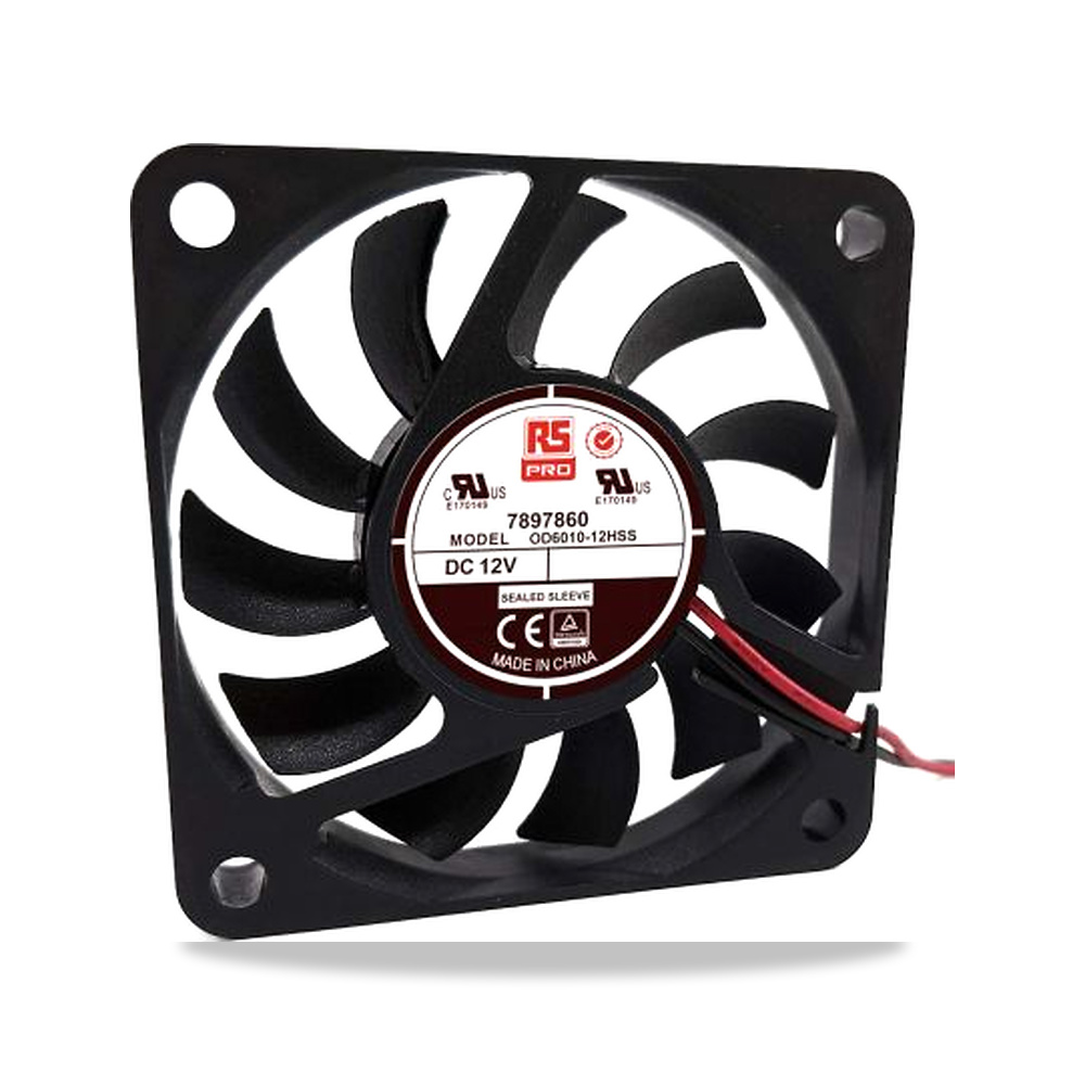 صورة منتج مروحة شفط وتبريد محورية (Axial Fan) 12 فولت 3 واط 250 مللي أمبير 60 مم 10.45 مم RS PRO موديل 789-7860 - كود الصنف reemco-2027-0796386 - ماركة يباع من خلال reemco - توريد وتصوير حصري لشركة ريمكو القابضة السعودية