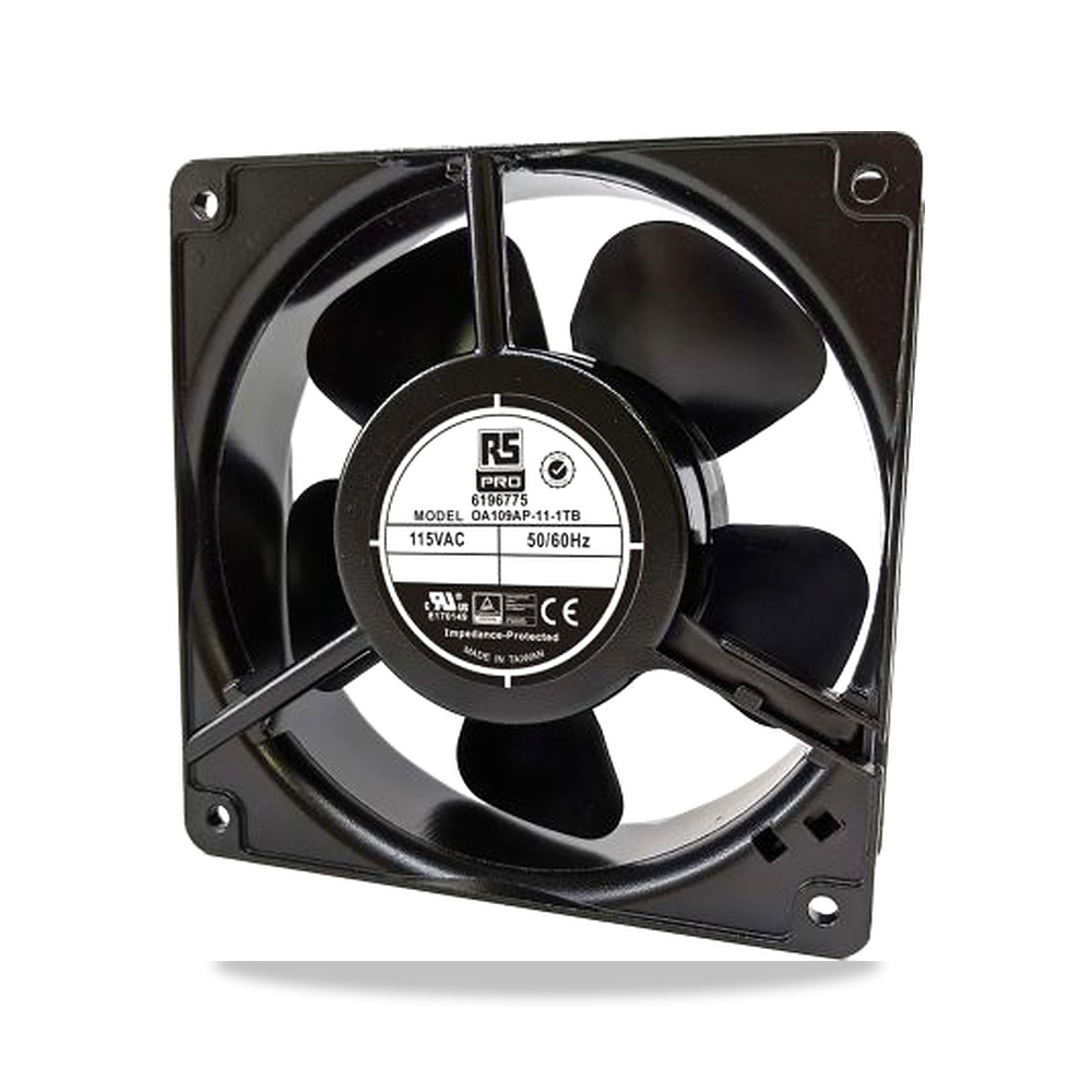 صورة منتج مروحة شفط وتبريد محورية (Axial Fan) 115 فولت 15 واط 190 مللي أمبير 120 مم 38 مم RS PRO موديل 619-6775 - كود الصنف reemco-2027-0797816 - ماركة يباع من خلال reemco - توريد وتصوير حصري لشركة ريمكو القابضة السعودية