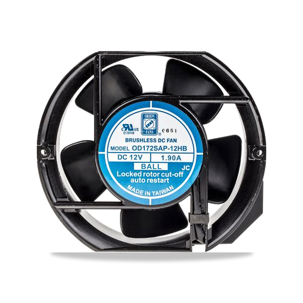 صورة منتج مروحة شفط وتبريد محورية (Axial Fan) 12 فولت 5 واط 1.9 أمبير 172 مم 150 مم RS PRO موديل 624-6577 - كود الصنف reemco-2027-0803299 - ماركة يباع من خلال reemco - توريد وتصوير حصري لشركة ريمكو القابضة السعودية