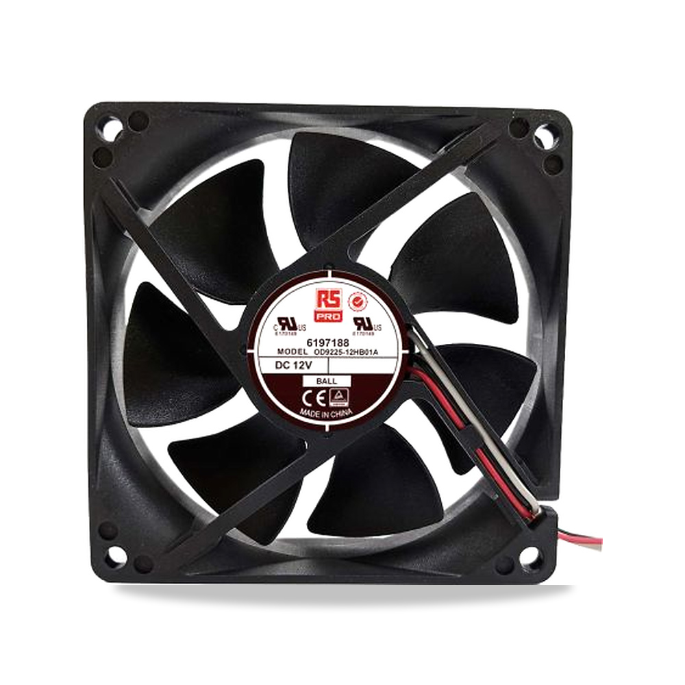 صورة منتج مروحة شفط وتبريد محورية (Axial Fan) 12 فولت 3 واط 240 مللي أمبير 92.5 مم 25 مم RS PRO موديل 619-7188 - كود الصنف reemco-2027-0811300 - ماركة يباع من خلال reemco - توريد وتصوير حصري لشركة ريمكو القابضة السعودية