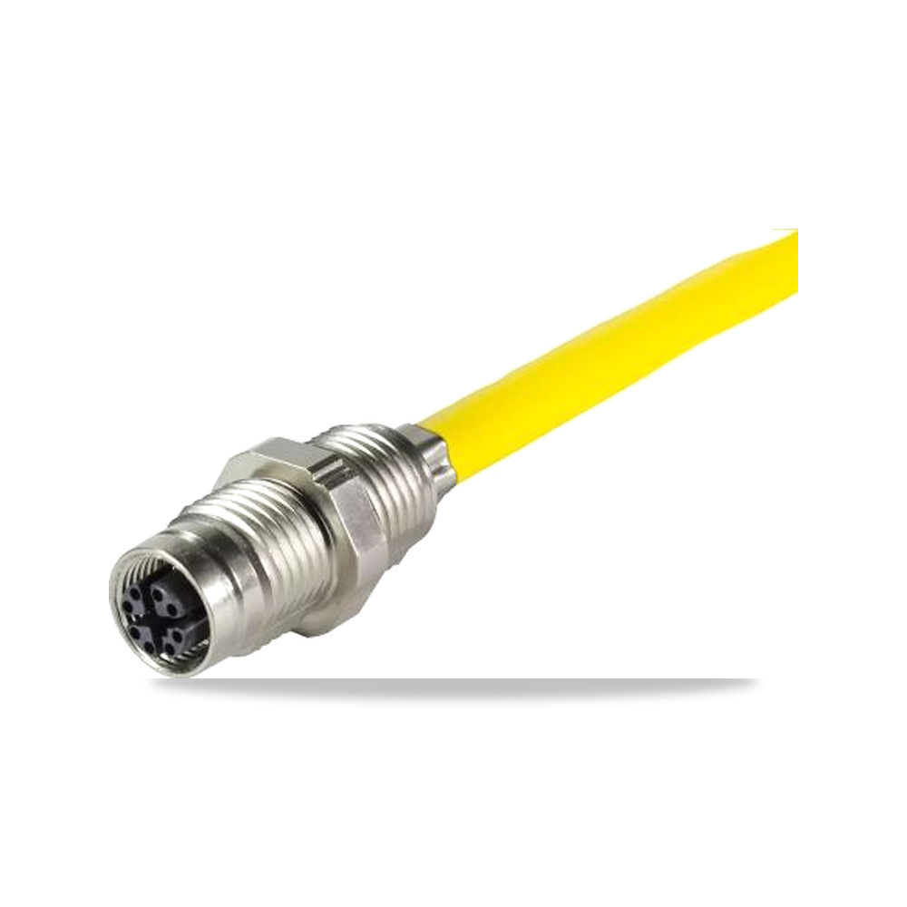 صورة منتج كابل وسلك أنثى كابل وسلك 8 خط/قطب M12 HARTING موديل 21330800850010 – نوع الخامة Polyurethane – اللون أصفر - كود الصنف reemco-2027-0816643 - ماركة يباع من خلال reemco - توريد وتصوير حصري لشركة ريمكو القابضة السعودية