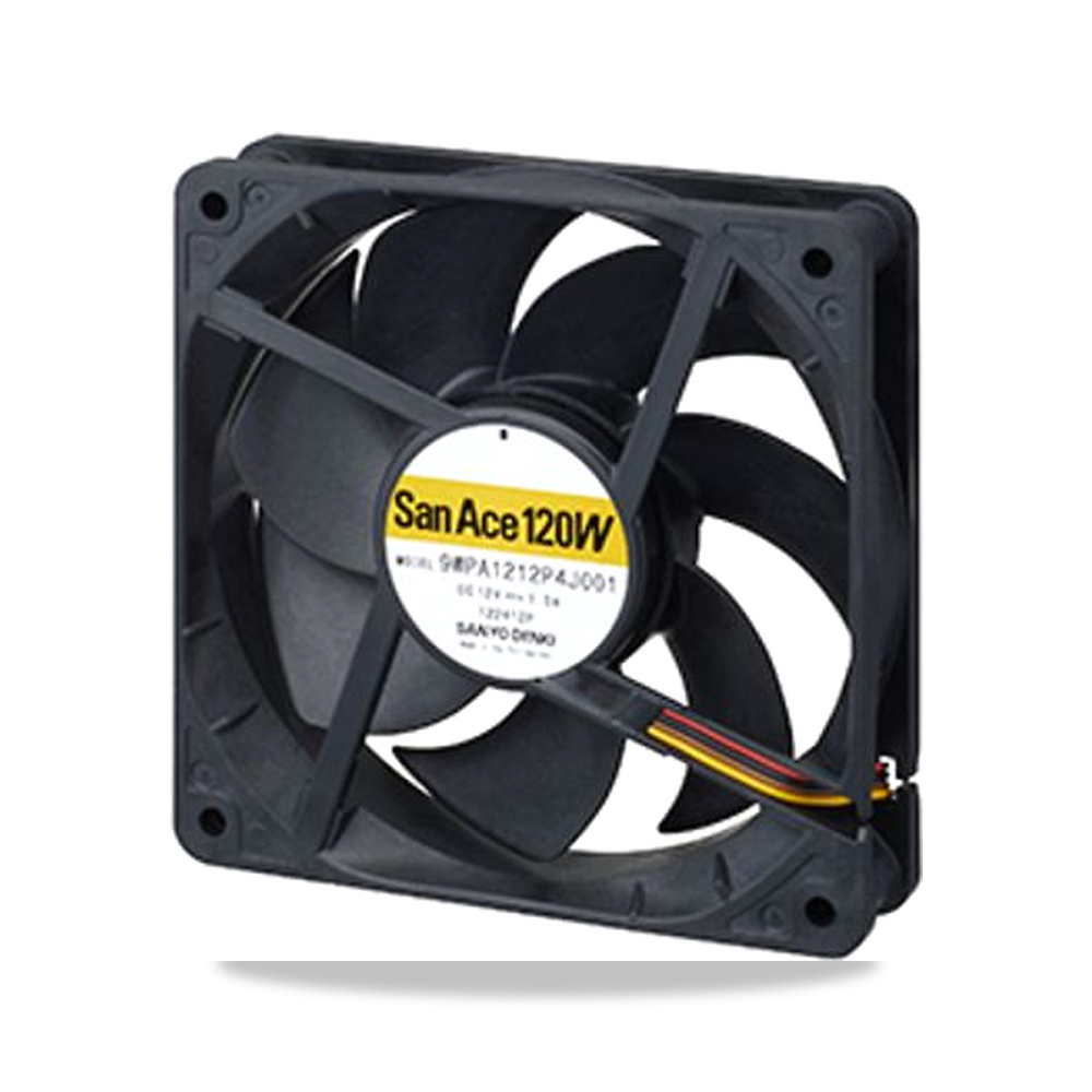صورة منتج مروحة تهوية وتبريد 12 فولت 6 واط 0.5 أمبير 120 مم 25 مم Sanyo Denki موديل 9WPA1212P4G001 - كود الصنف reemco-2027-0822396 - ماركة يباع من خلال reemco - توريد وتصوير حصري لشركة ريمكو القابضة السعودية