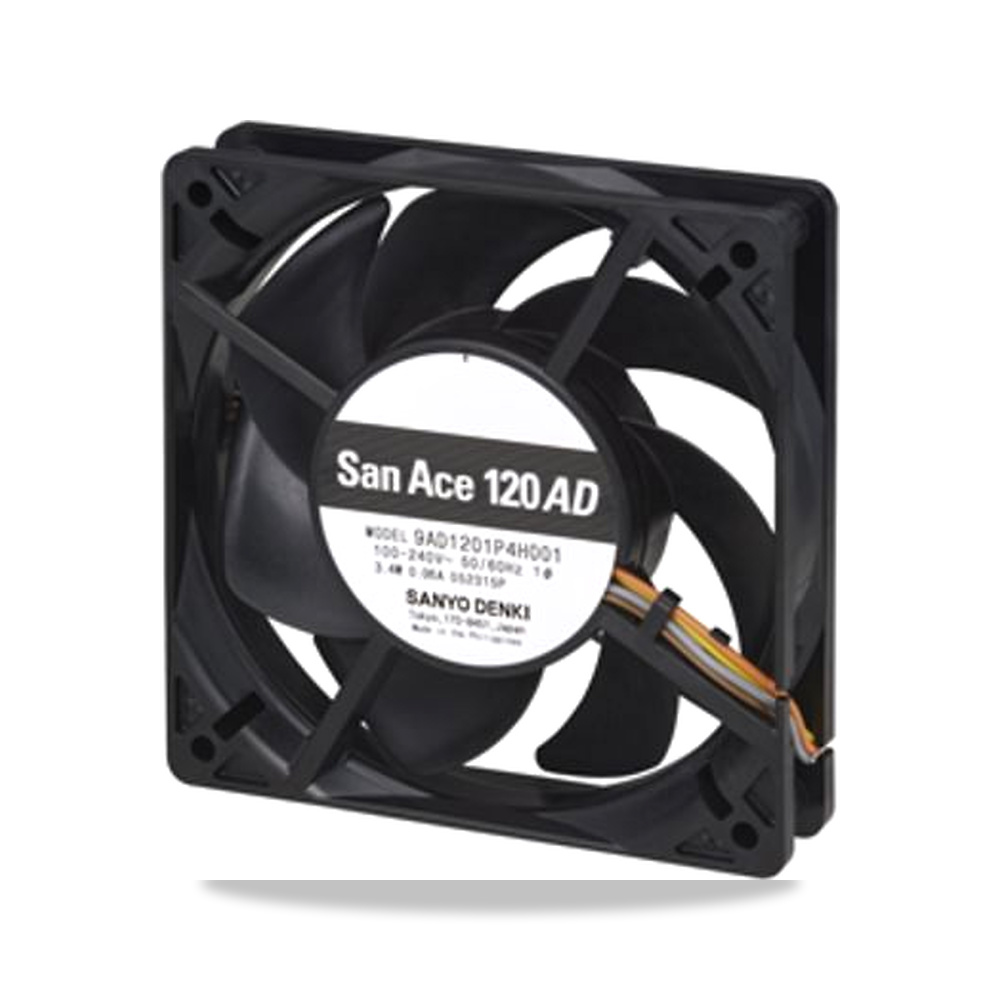 صورة منتج مروحة شفط وتبريد محورية (Axial Fan) 240 فولت 3.4 واط 0.06 أمبير 120 مم 25 مم Sanyo Denki موديل 9AD1201P4H001 - كود الصنف reemco-2027-0822411 - ماركة يباع من خلال reemco - توريد وتصوير حصري لشركة ريمكو القابضة السعودية