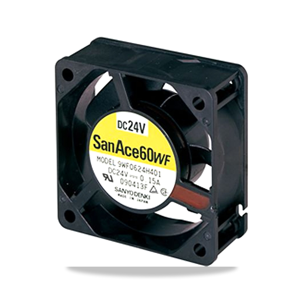 صورة منتج مروحة شفط وتبريد محورية (Axial Fan) 24 فولت 3.6 واط 0.15 أمبير 60 مم 25 مم Sanyo Denki موديل 9WF0624H401 - كود الصنف reemco-2027-0861345 - ماركة يباع من خلال reemco - توريد وتصوير حصري لشركة ريمكو القابضة السعودية