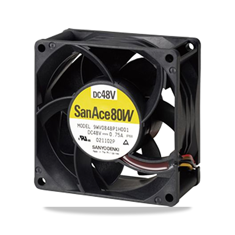 صورة منتج مروحة شفط وتبريد محورية (Axial Fan) 48 فولت 80 واط 36 واط 0.75 أمبير 80 مم Sanyo Denki موديل 9WV0848P1H001 - كود الصنف reemco-2027-0861760 - ماركة يباع من خلال reemco - توريد وتصوير حصري لشركة ريمكو القابضة السعودية
