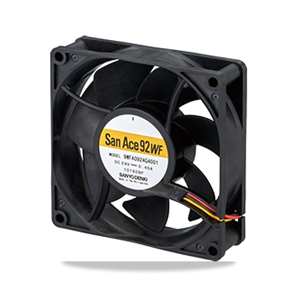 صورة منتج مروحة شفط وتبريد محورية (Axial Fan) 24 فولت 10.8 واط 0.45 أمبير 92 مم 25 مم Sanyo Denki موديل 9WFA0924G4001 - كود الصنف reemco-2027-0861775 - ماركة يباع من خلال reemco - توريد وتصوير حصري لشركة ريمكو القابضة السعودية