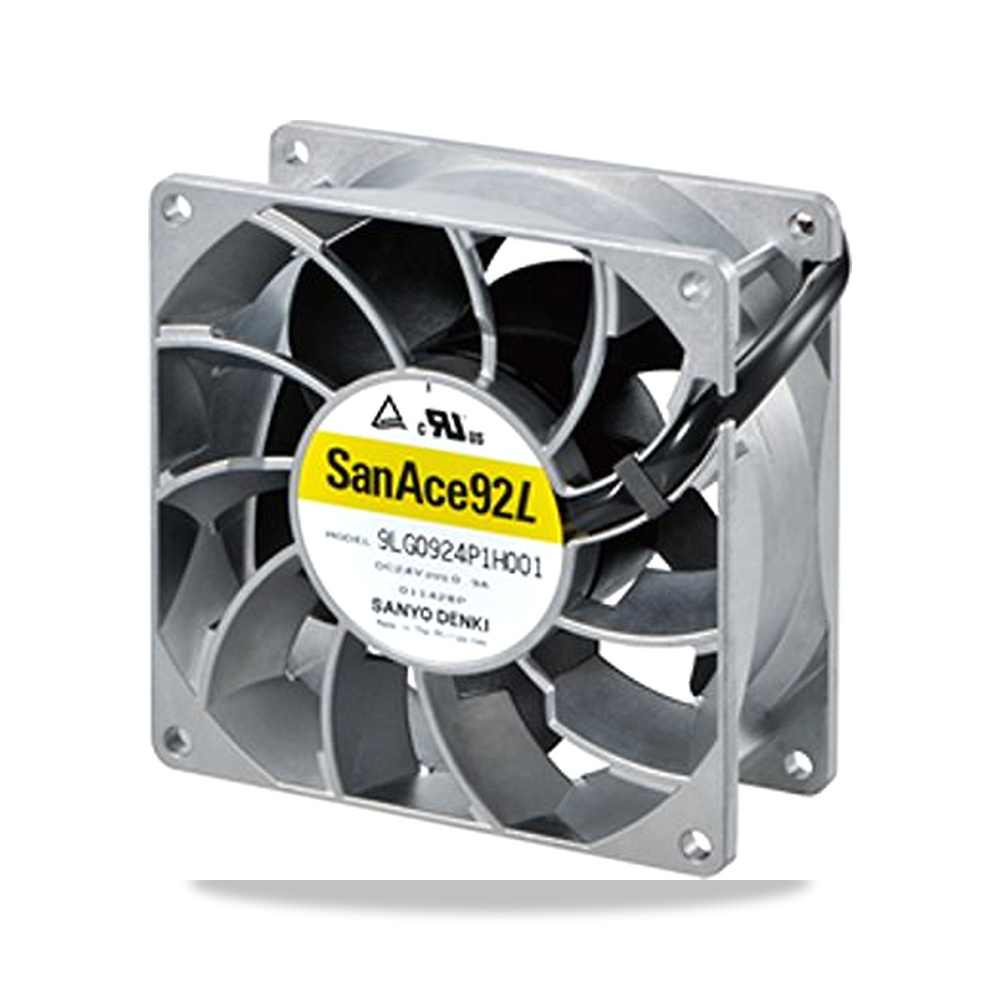 صورة منتج مروحة شفط وتبريد محورية (Axial Fan) 24 فولت 21.6 واط 0.9 أمبير 92 مم 38 مم Sanyo Denki موديل 9LG0924P1H001 - كود الصنف reemco-2027-0861825 - ماركة يباع من خلال reemco - توريد وتصوير حصري لشركة ريمكو القابضة السعودية