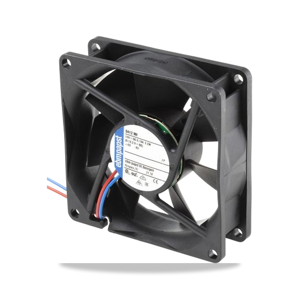 صورة منتج مروحة شفط وتبريد محورية (Axial Fan) 12 فولت 2.1 واط 180 مللي أمبير 80 مم 25 مم ebm-papst موديل 8412NH - كود الصنف reemco-2027-0881910 - ماركة يباع من خلال reemco - توريد وتصوير حصري لشركة ريمكو القابضة السعودية