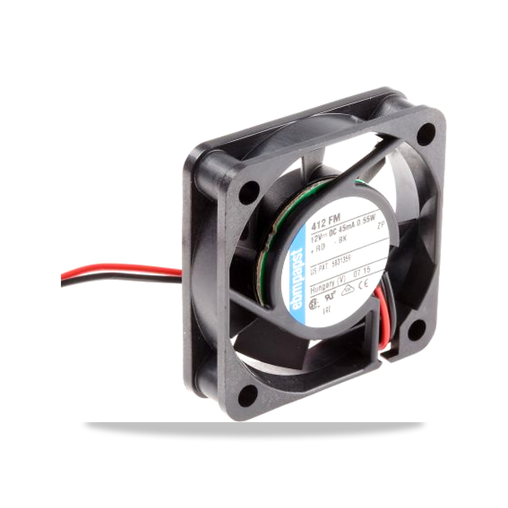 صورة منتج مروحة شفط وتبريد محورية (Axial Fan) رمان بلي ومحمل دوران 12 فولت 42 مللي أمبير 40 مم 10 مم ebm-papst موديل 412FM - كود الصنف reemco-2027-0888011 - ماركة يباع من خلال reemco - توريد وتصوير حصري لشركة ريمكو القابضة السعودية