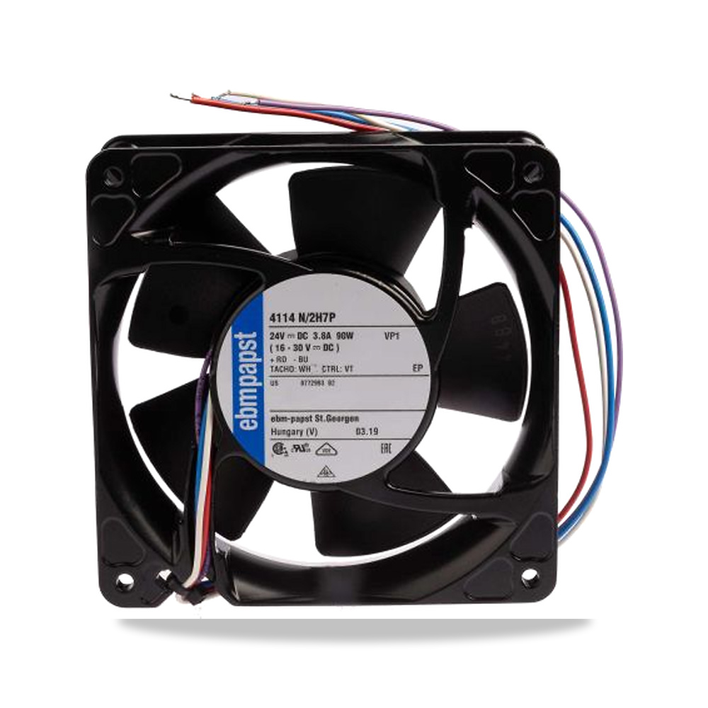 صورة منتج مروحة شفط وتبريد محورية (Axial Fan) 24 فولت 90 واط 119 مم 38 مم ebm-papst موديل 4114N/2H7P - كود الصنف reemco-2027-0891149 - ماركة يباع من خلال reemco - توريد وتصوير حصري لشركة ريمكو القابضة السعودية