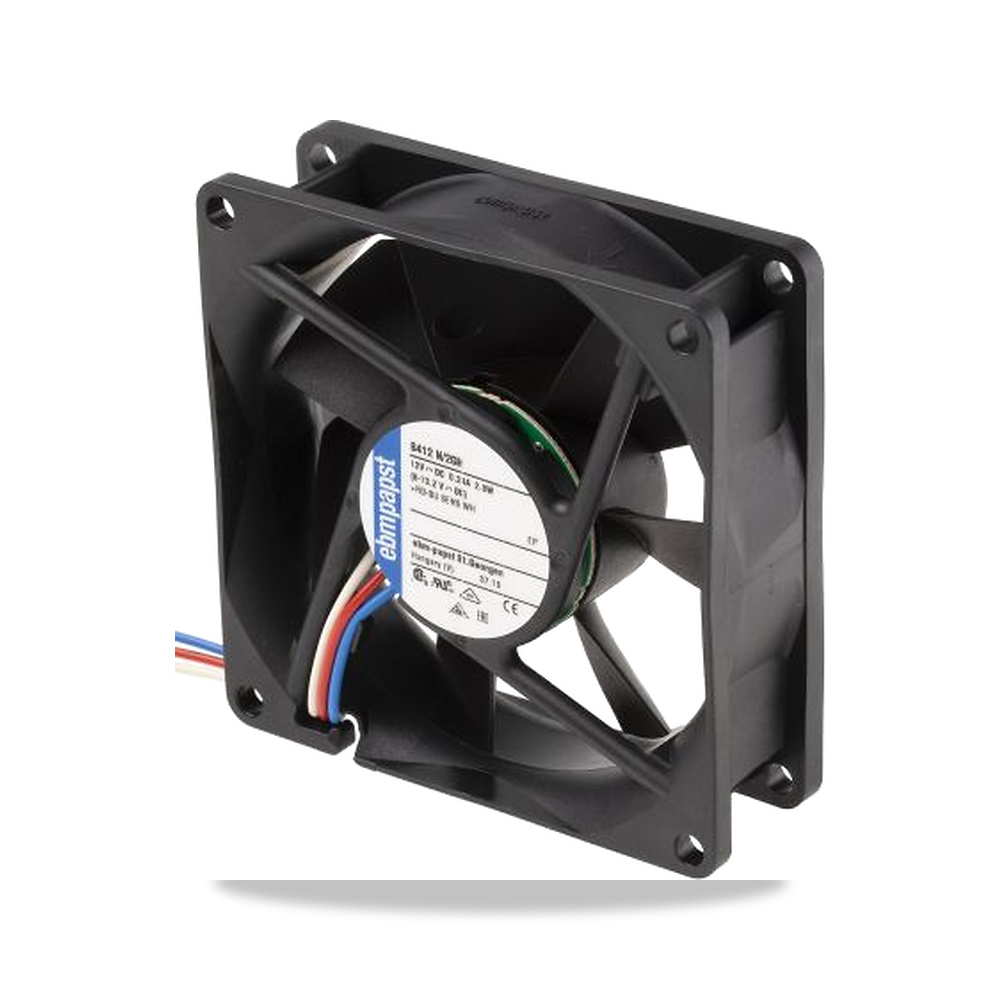 صورة منتج مروحة شفط وتبريد محورية (Axial Fan) 12 فولت 2.8 واط 80 مم 25 مم IP68 ebm-papst موديل 8412N/2GH - كود الصنف reemco-2027-0891375 - ماركة يباع من خلال reemco - توريد وتصوير حصري لشركة ريمكو القابضة السعودية