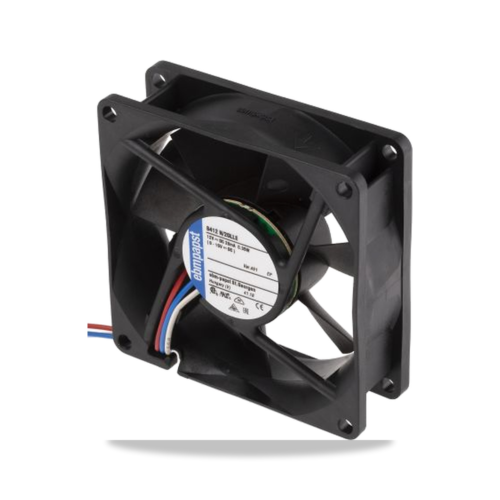 صورة منتج مروحة شفط وتبريد محورية (Axial Fan) 12 فولت 80 مم 25 مم IP68 ebm-papst موديل 8412N/2GLLE-451 - كود الصنف reemco-2027-0897938 - ماركة يباع من خلال reemco - توريد وتصوير حصري لشركة ريمكو القابضة السعودية