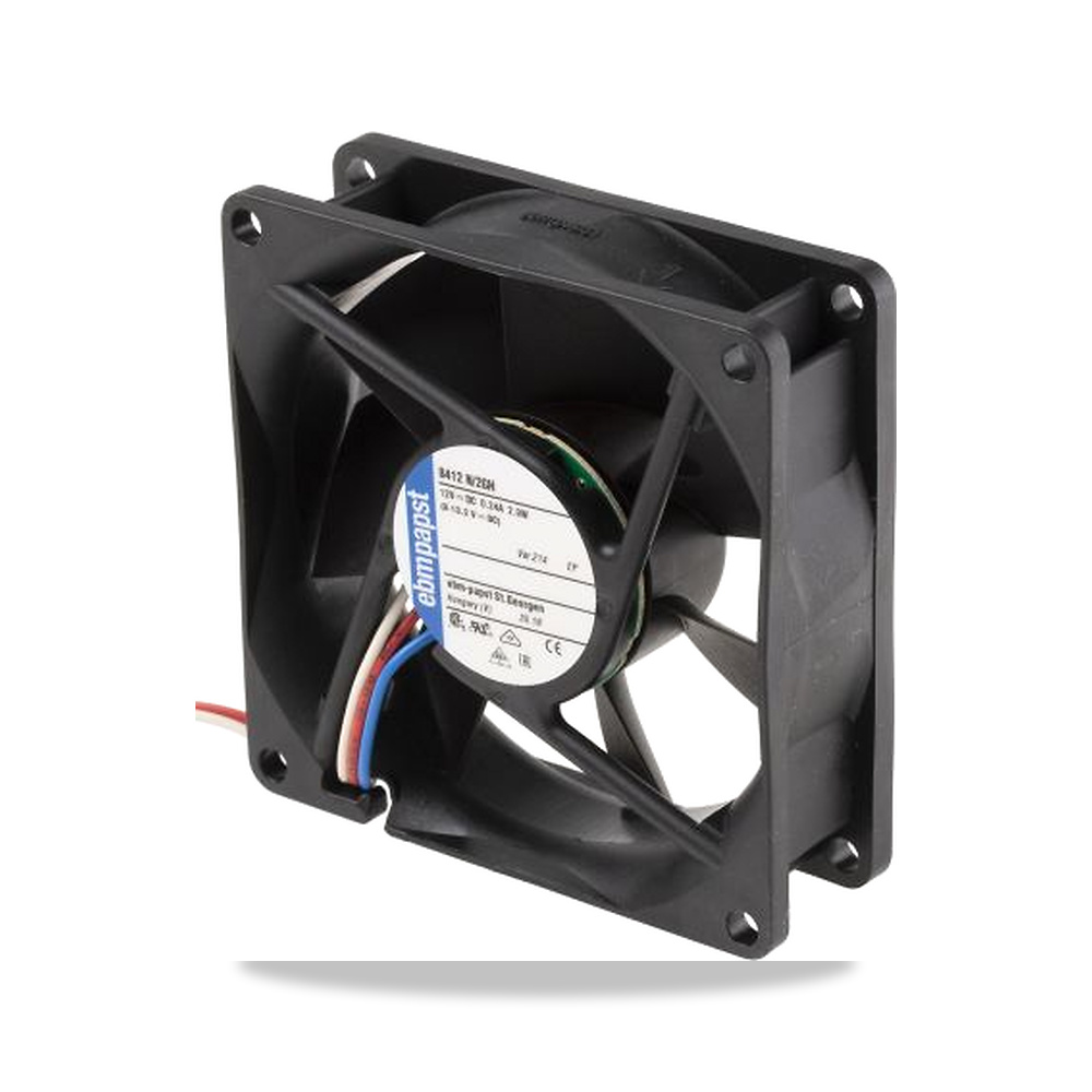 صورة منتج مروحة شفط وتبريد محورية (Axial Fan) 12 فولت 2.2 واط 80 مم 25 مم IP68 ebm-papst موديل 8412 N/2GH-214 - كود الصنف reemco-2027-0899076 - ماركة يباع من خلال reemco - توريد وتصوير حصري لشركة ريمكو القابضة السعودية
