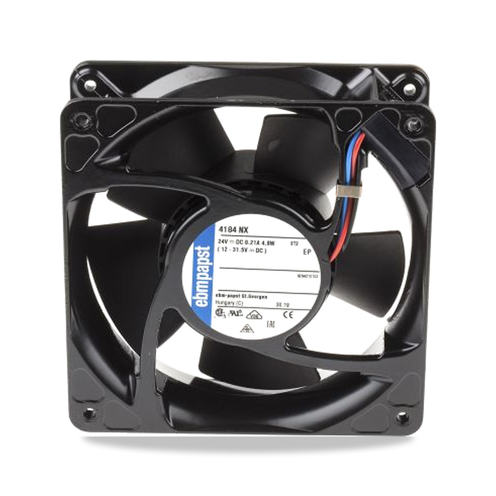 صورة منتج مروحة شفط وتبريد محورية (Axial Fan) مروحة تهوية وتبريد 24 فولت 4.9 واط 119 مم 38 مم IP68 ebm-papst موديل 4184NX - كود الصنف reemco-2027-0900431 - ماركة يباع من خلال reemco - توريد وتصوير حصري لشركة ريمكو القابضة السعودية
