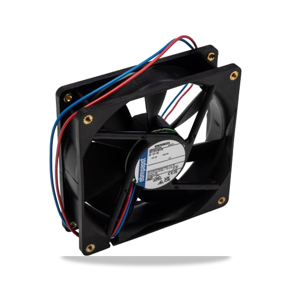 صورة منتج مروحة شفط وتبريد محورية (Axial Fan) قابس وفيش ذكر 12 فولت 2.2 واط 92 مم 25 مم IP68 ebm-papst موديل 3412N-RS0 - كود الصنف reemco-2027-0904244 - ماركة يباع من خلال reemco - توريد وتصوير حصري لشركة ريمكو القابضة السعودية
