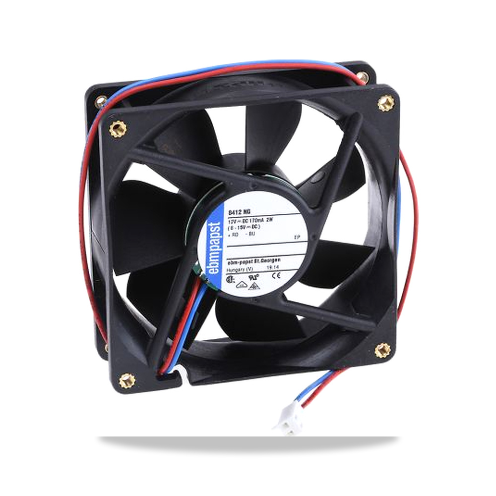 صورة منتج مروحة شفط وتبريد محورية (Axial Fan) مروحة تهوية وتبريد 12 فولت 2 واط 80 مم 25 مم IP20 ebm-papst موديل 8412NG-RS0 - كود الصنف reemco-2027-0904825 - ماركة يباع من خلال reemco - توريد وتصوير حصري لشركة ريمكو القابضة السعودية