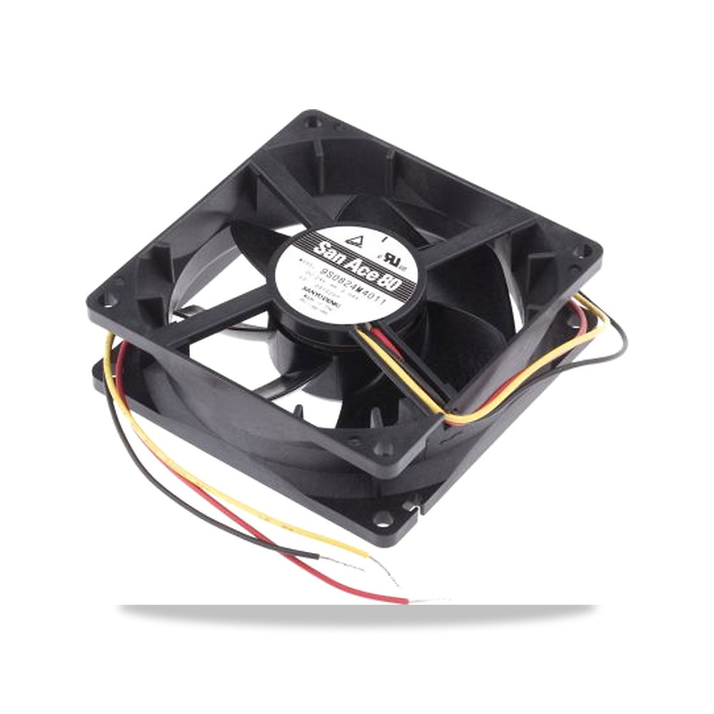 صورة منتج مروحة شفط وتبريد محورية (Axial Fan) 24 فولت 1.44 واط 60 مللي أمبير 80 مم 25 مم Sanyo Denki موديل 9S0824M4011 - كود الصنف reemco-2027-0910086 - ماركة يباع من خلال reemco - توريد وتصوير حصري لشركة ريمكو القابضة السعودية