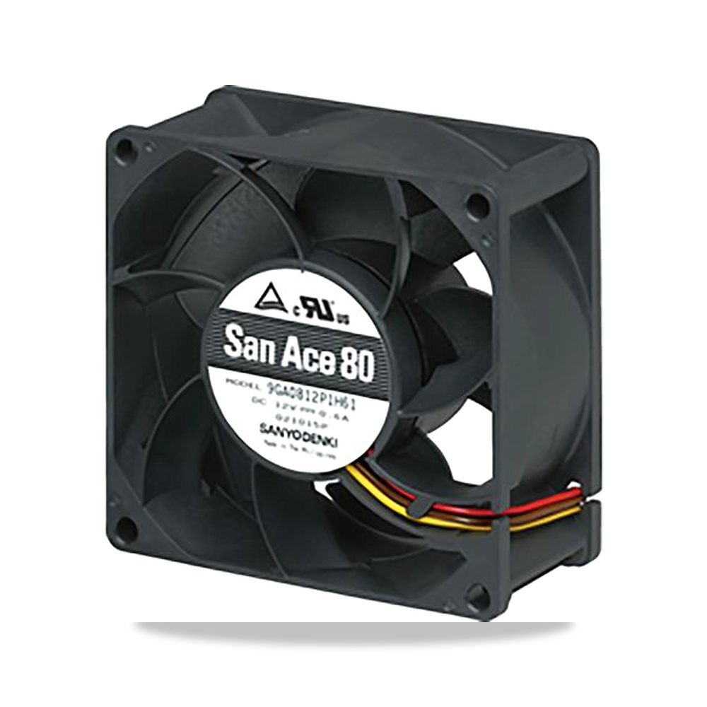 صورة منتج مروحة شفط وتبريد محورية (Axial Fan) 12 فولت 7.2 واط 600 مللي أمبير 80 مم 38 مم Sanyo Denki موديل 9GA0812P1H611 - كود الصنف reemco-2027-0912006 - ماركة يباع من خلال reemco - توريد وتصوير حصري لشركة ريمكو القابضة السعودية