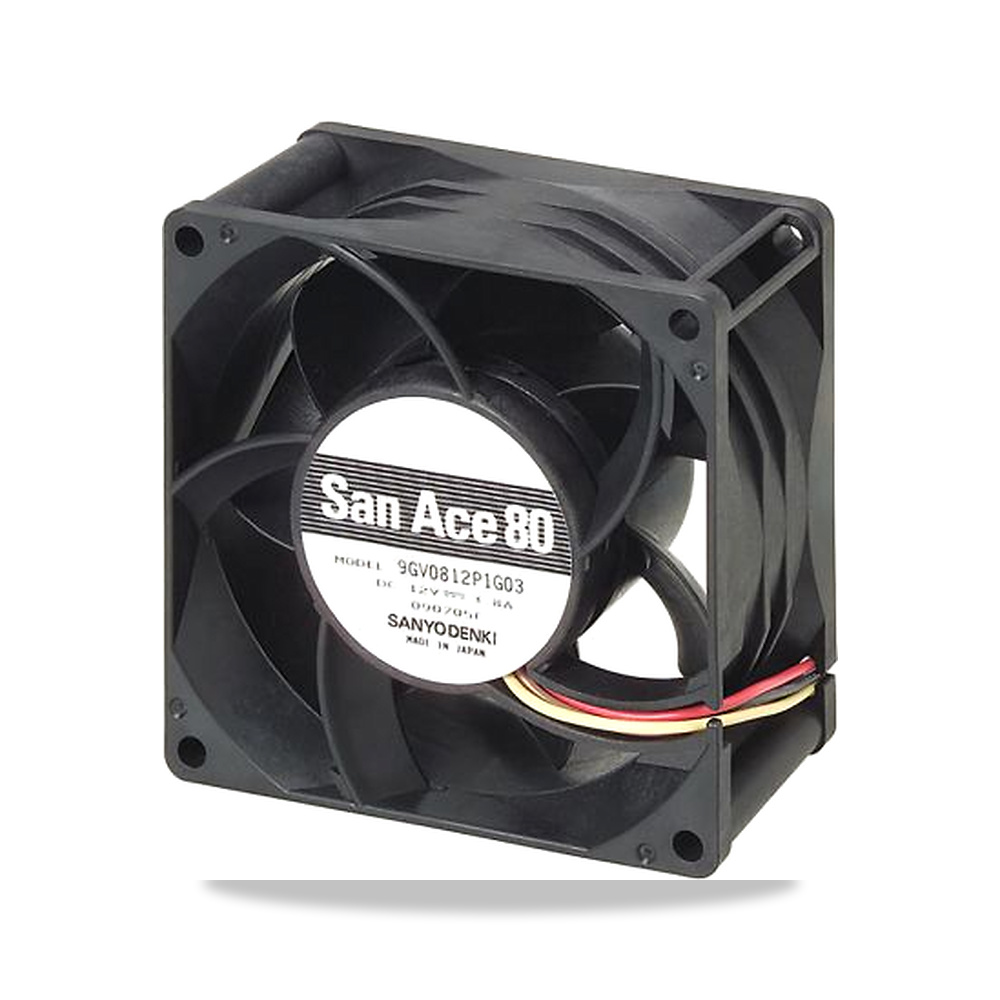 صورة منتج مروحة شفط وتبريد محورية (Axial Fan) 12 فولت 45.6 واط 3.8 أمبير 80 مم 38 مم Sanyo Denki موديل 9GV0812P1G031 - كود الصنف reemco-2027-0916368 - ماركة يباع من خلال reemco - توريد وتصوير حصري لشركة ريمكو القابضة السعودية