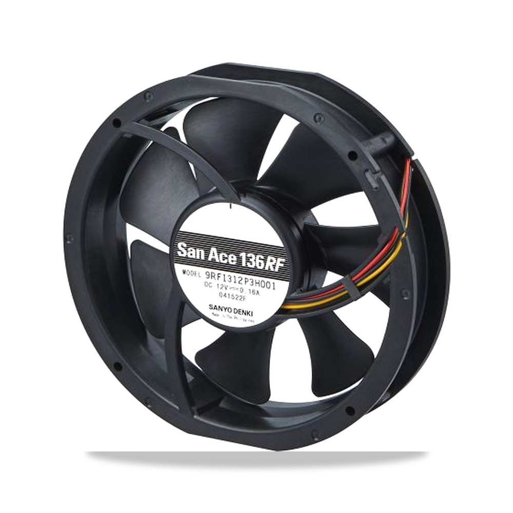 صورة منتج مروحة شفط وتبريد محورية (Axial Fan) 24 فولت 2.2 واط 90 مللي أمبير 131 مم 136 مم Sanyo Denki موديل 9RF1324P3H001 - كود الصنف reemco-2027-0921832 - ماركة يباع من خلال reemco - توريد وتصوير حصري لشركة ريمكو القابضة السعودية