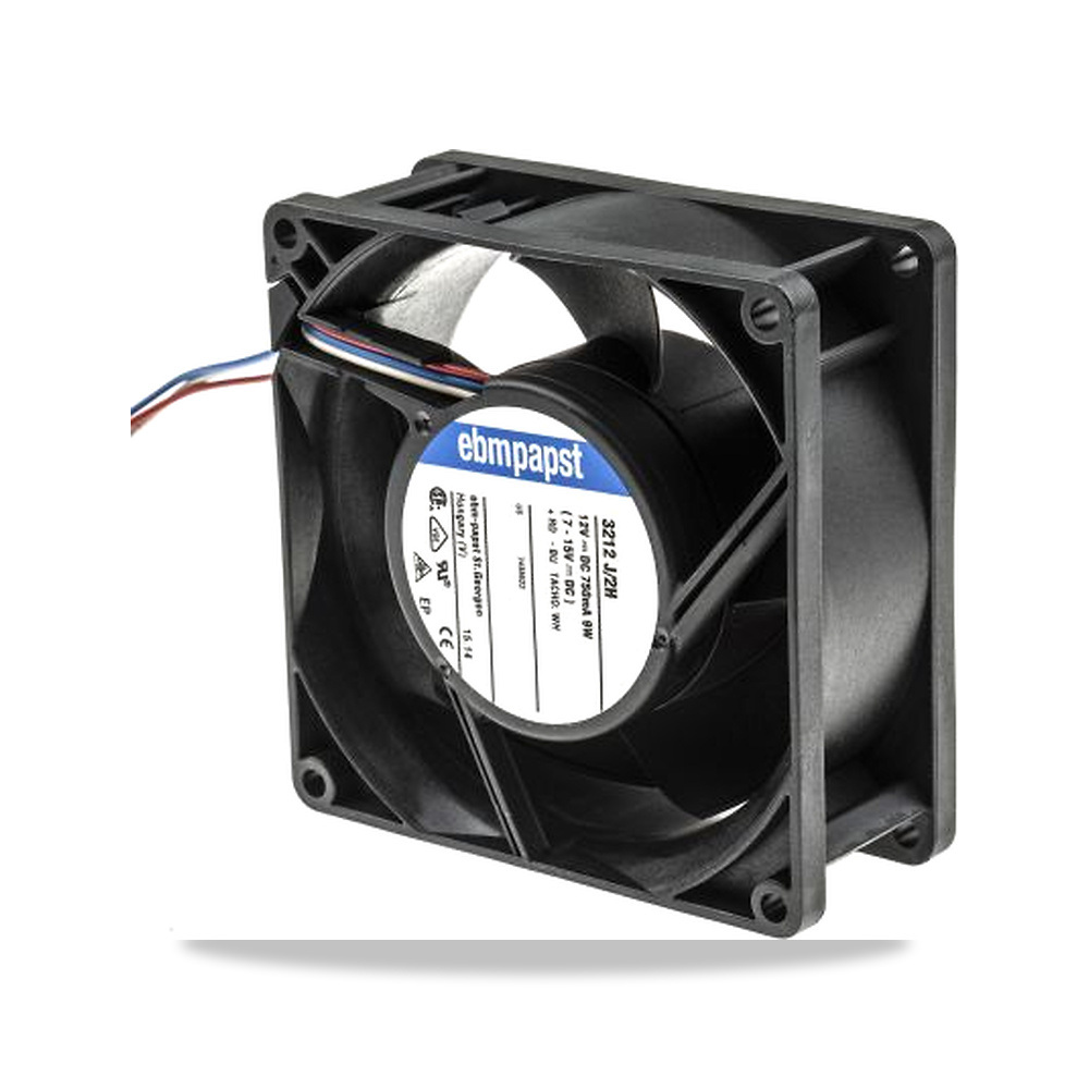 صورة منتج مروحة شفط وتبريد محورية (Axial Fan) 12 فولت 9 واط 750 مللي أمبير 92 مم 38 مم ebm-papst موديل 3212J/2H-RS0 - كود الصنف reemco-2027-0927865 - ماركة يباع من خلال reemco - توريد وتصوير حصري لشركة ريمكو القابضة السعودية