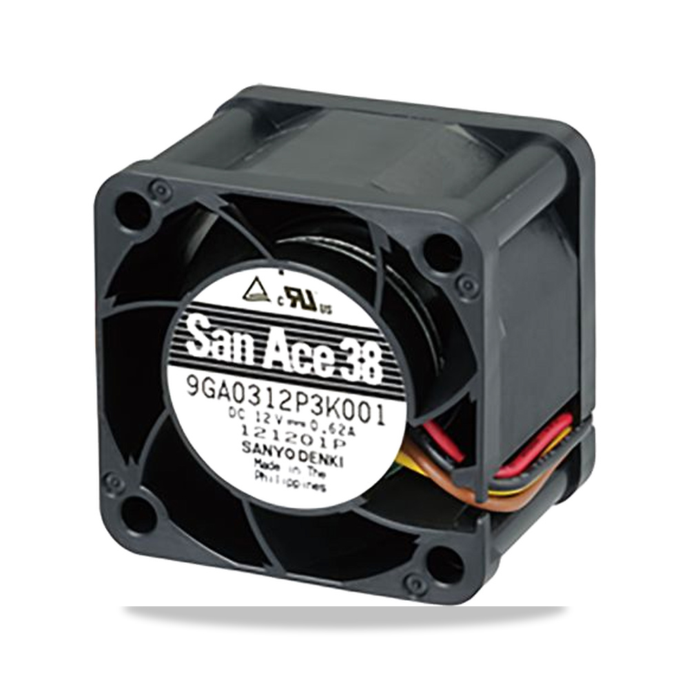 صورة منتج مروحة شفط وتبريد محورية (Axial Fan) 12 فولت 6.2 واط 520 مللي أمبير 38 مم 28 مم Sanyo Denki موديل 9GA0312P3J001 - كود الصنف reemco-2027-0932799 - ماركة يباع من خلال reemco - توريد وتصوير حصري لشركة ريمكو القابضة السعودية