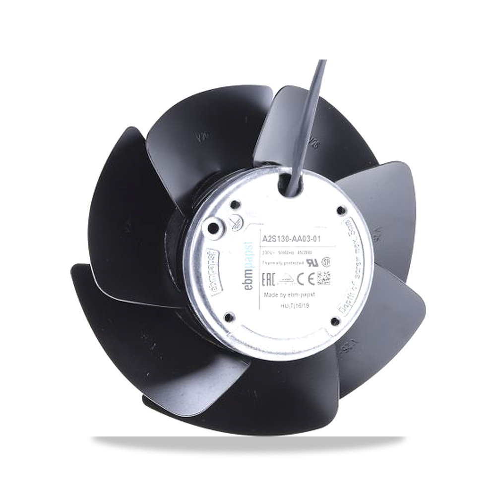 صورة منتج مروحة شفط وتبريد محورية (Axial Fan) 230 فولت 45 واط 310 مللي أمبير 251 مم 56.9 مم ebm-papst موديل A2S130-AA03-01 - كود الصنف reemco-2027-0933124 - ماركة يباع من خلال reemco - توريد وتصوير حصري لشركة ريمكو القابضة السعودية