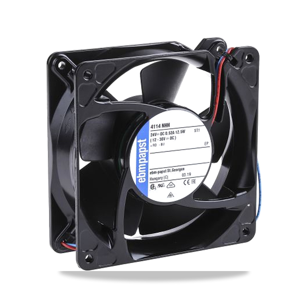 صورة منتج مروحة شفط وتبريد محورية (Axial Fan) 24 فولت 12.4 واط 119 مم 38 مم IP54 ebm-papst موديل 4114NHH - كود الصنف reemco-2027-0945662 - ماركة يباع من خلال reemco - توريد وتصوير حصري لشركة ريمكو القابضة السعودية