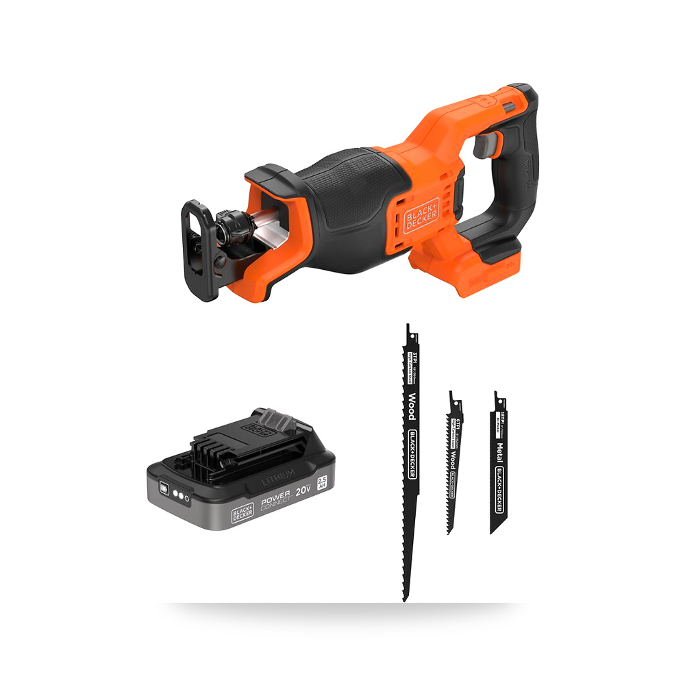 صورة منتج منشار ترددي (منشار سيف) بدون فحمات (Brushless) لاسلكي 20 فولت بلاك آند ديكر (Black+Decker) موديل BLRS78E1 - كود الصنف reemco-2027-1140411 - ماركة يباع من خلال reemco - توريد وتصوير حصري لشركة ريمكو القابضة السعودية