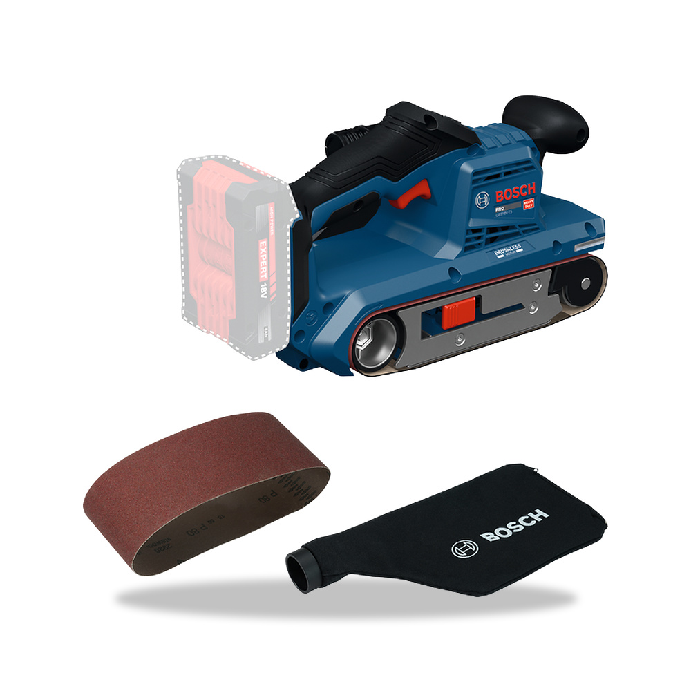 صورة منتج ماكينة صنفرة شريطية بدون فحمات (Brushless) محرك كهربائي 75 مم 533 مم بوش بروفيشنال موديل PRO GBS18V-75 - كود الصنف reemco-2027-1141144 - ماركة يباع من خلال reemco - توريد وتصوير حصري لشركة ريمكو القابضة السعودية