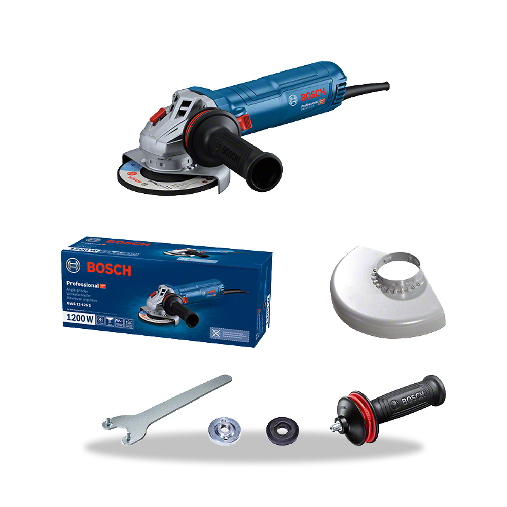 صورة منتج صاروخ جلخ وقص زاوية 1200 واط 630 واط 125 مم بوش بروفيشنال (Bosch Professional) موديل PRO GWS 12-125 S - كود الصنف reemco-2027-1141221 - ماركة يباع من خلال reemco - توريد وتصوير حصري لشركة ريمكو القابضة السعودية