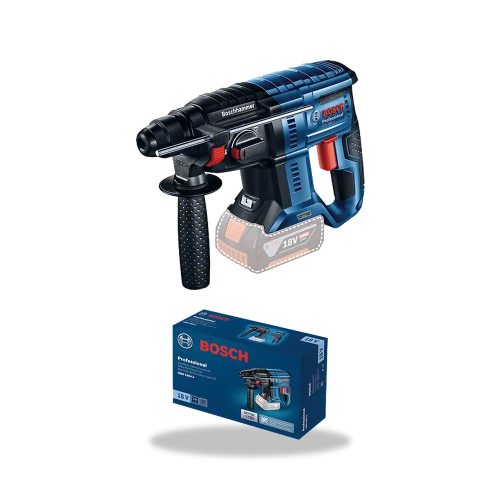 صورة منتج مثقاب دريل مطرقي دوار (هيلتي) خشب لاسلكي 18.0 فولت بوش بروفيشنال (Bosch Professional) موديل PRO GBH 180-LI - كود الصنف reemco-2027-1141288 - ماركة يباع من خلال reemco - توريد وتصوير حصري لشركة ريمكو القابضة السعودية