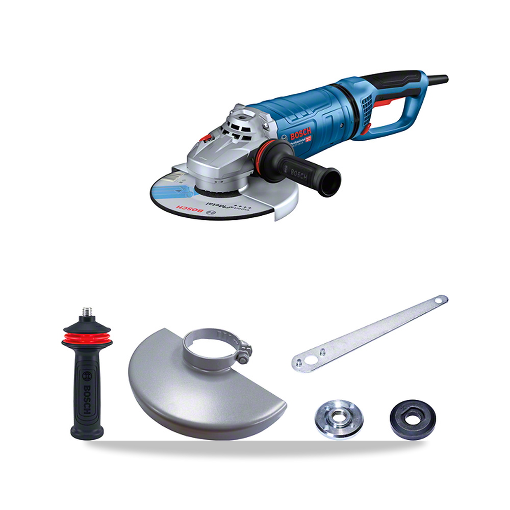 صورة منتج صاروخ جلخ وقص زاوية 230 فولت 2700 واط 700 واط 230 مم بوش بروفيشنال (Bosch Professional) موديل PRO GWS 27-230 JR - كود الصنف reemco-2027-1141331 - ماركة يباع من خلال reemco - توريد وتصوير حصري لشركة ريمكو القابضة السعودية