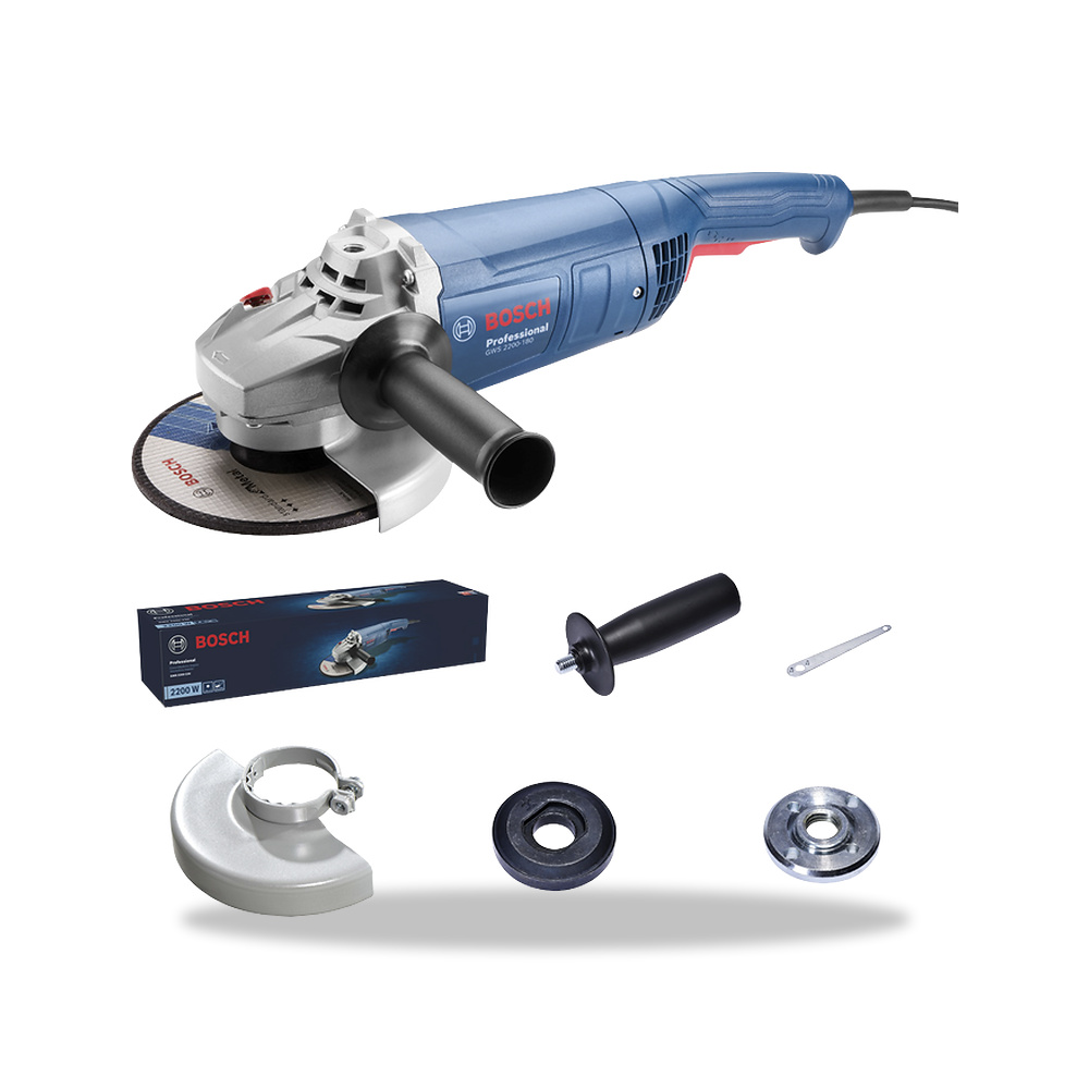 صورة منتج صاروخ جلخ وقص زاوية 2200 واط 180 مم 140 مم بوش بروفيشنال (Bosch Professional) موديل PRO GWS 2200-180 - كود الصنف reemco-2027-1141335 - ماركة يباع من خلال reemco - توريد وتصوير حصري لشركة ريمكو القابضة السعودية